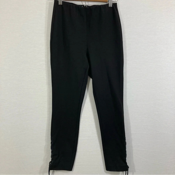 Rag & Bone Black Soft Stretch Lace Up Detail Pants size 2 - Picture 1 of 12